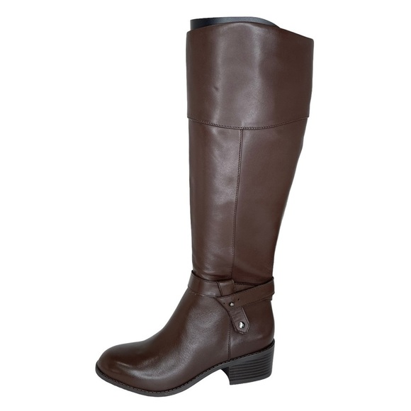 Alfani Berniee Brown Leather Knee High Womens Boots Size 5M - Picture 2 of 11